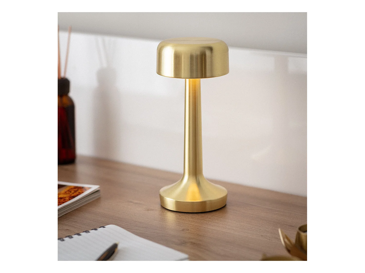 Lámpara de Mesa LED Portátil con Batería USB Recargable Ciara Dorado