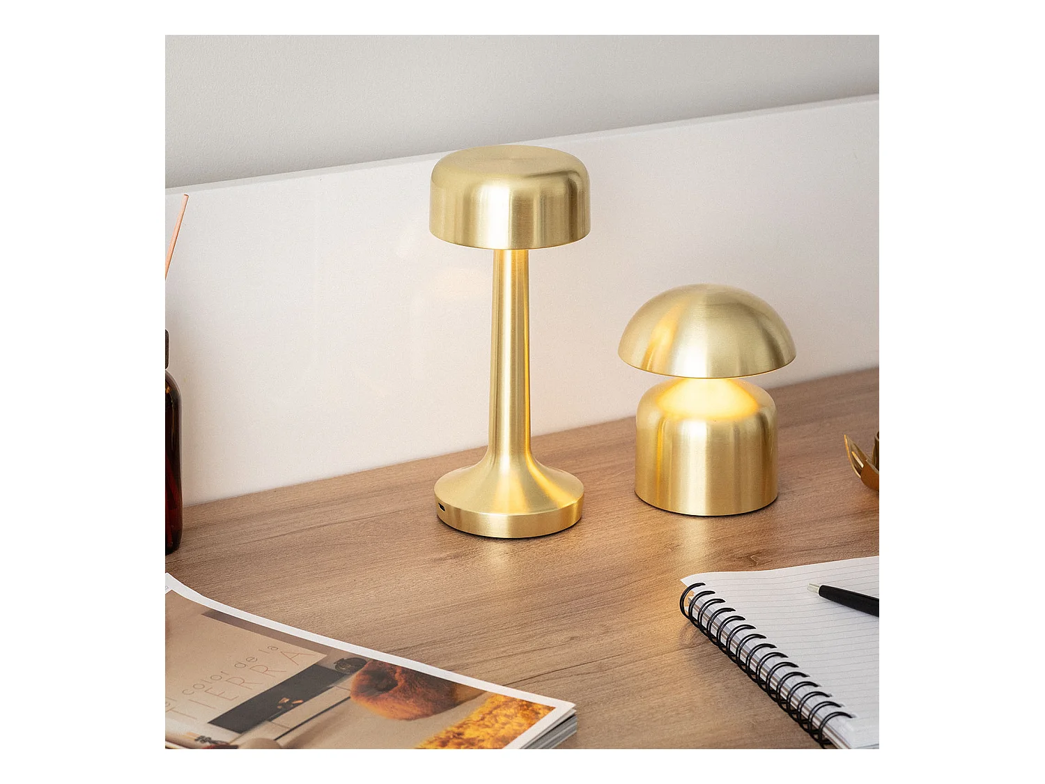 Lámpara de Mesa LED Portátil con Batería USB Recargable Ciara Dorado