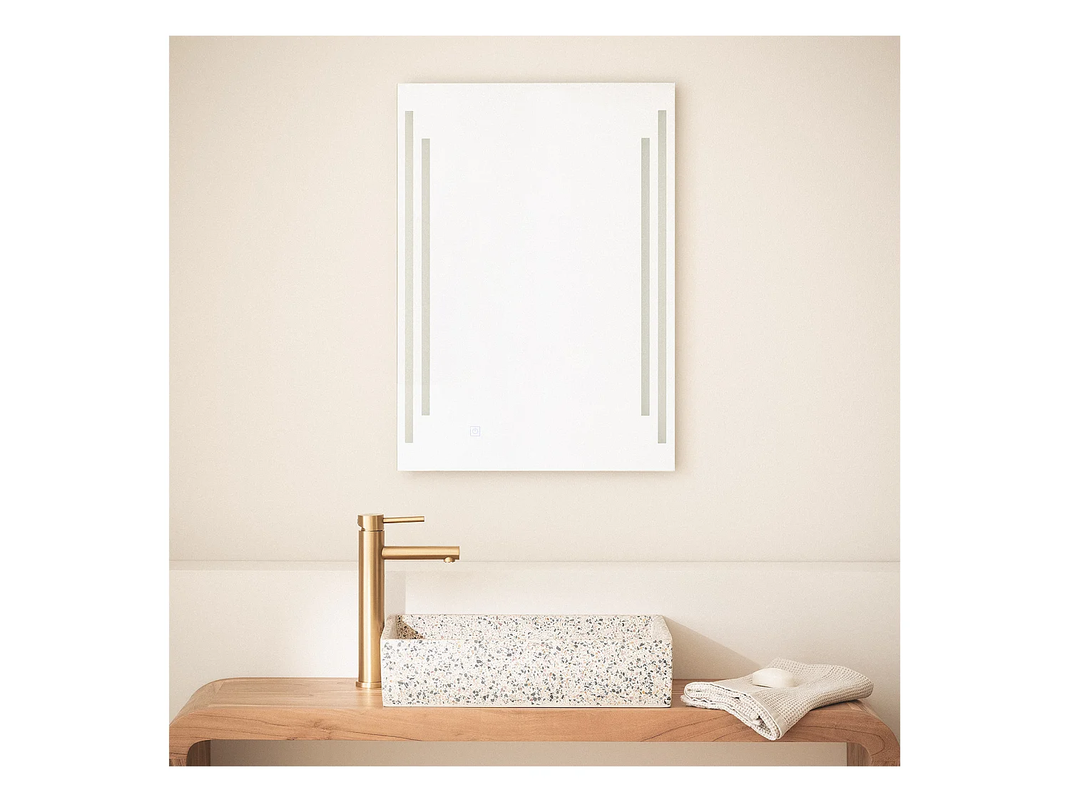 Miroir Salle de Bain avec Éclairage LED et Anti-Buée 70x50 cm Taif Sélectionnable (chaud-neutre-froid)