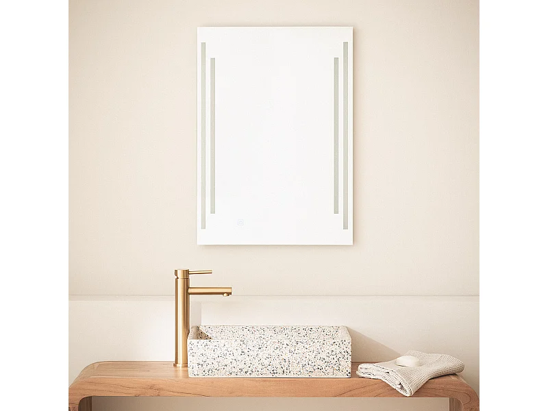 Espejo Baño con Luz LED y Antivaho 70x50 cm Taif Seleccionable (Cálido-Neutro-Frío)