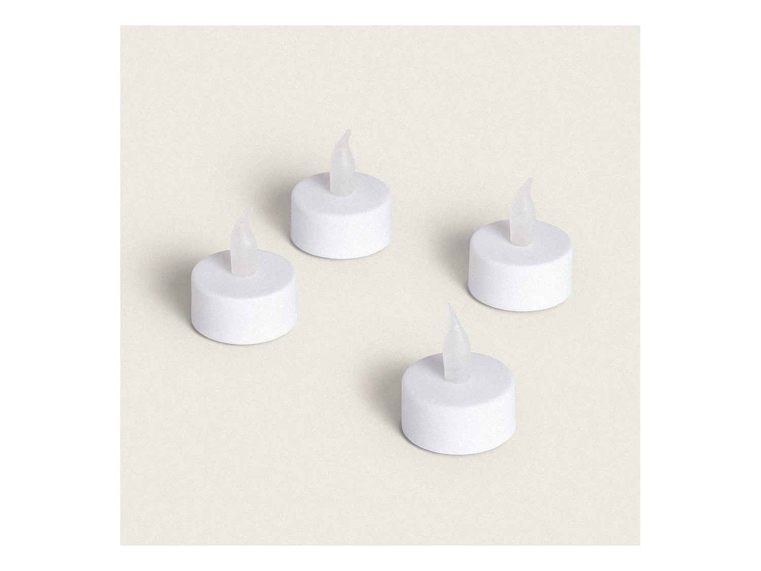 Pack 4 Velas LED Mini con Batería Hobley Blanco