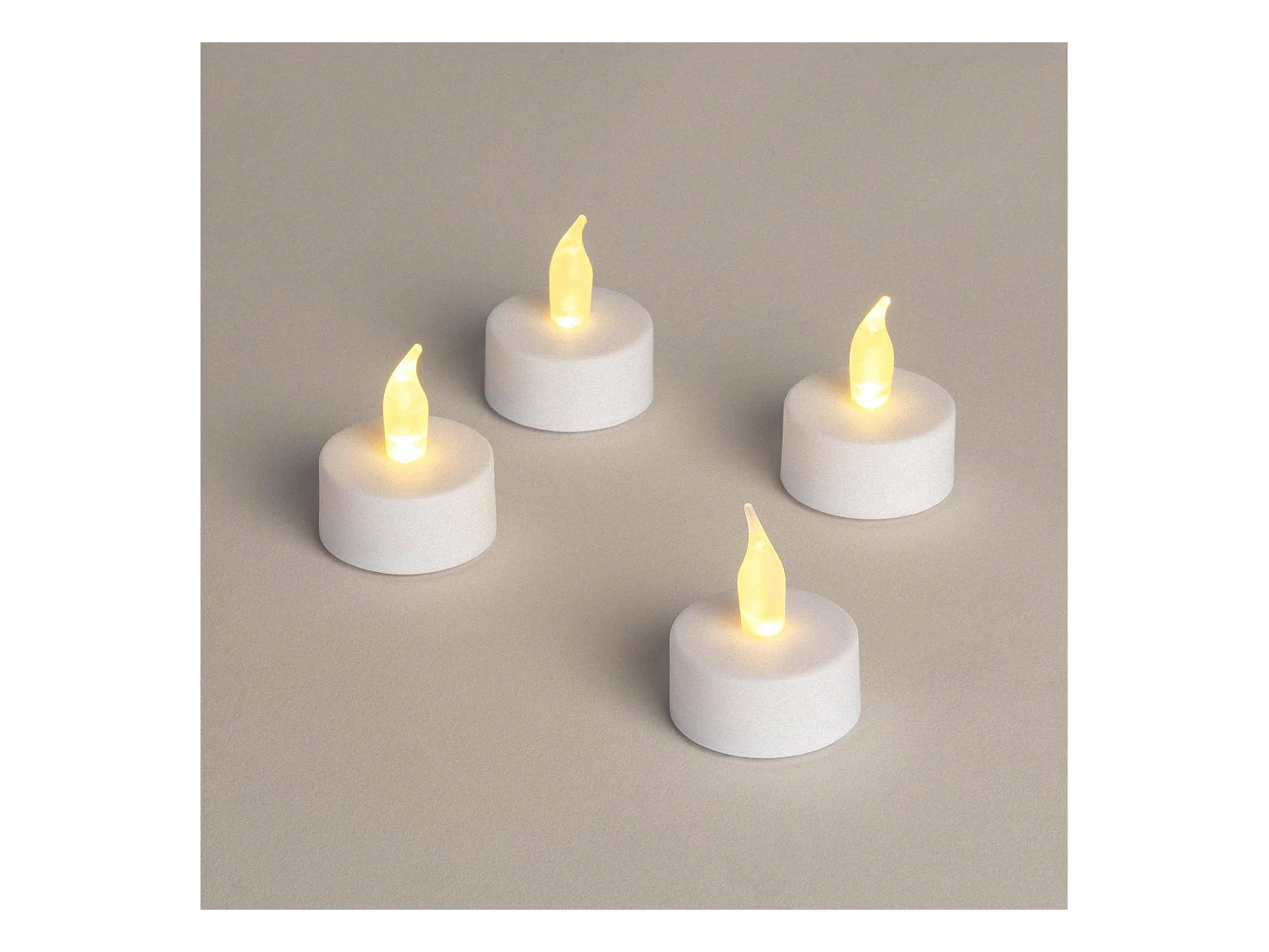 Pack 4 Velas LED Mini con Batería Hobley Blanco