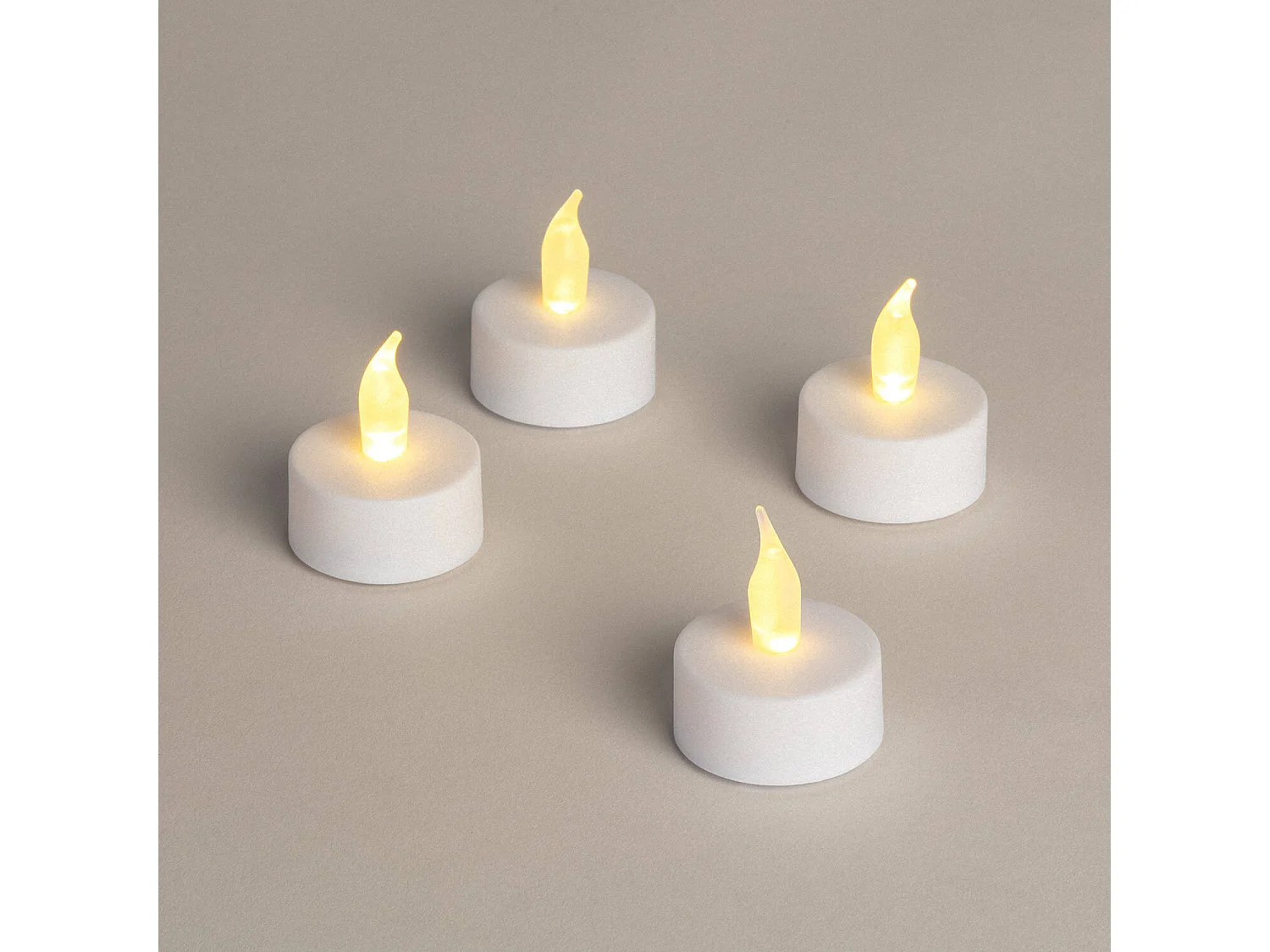 Pack 4 Candele Mini LED con Batteria Hobley Bianco