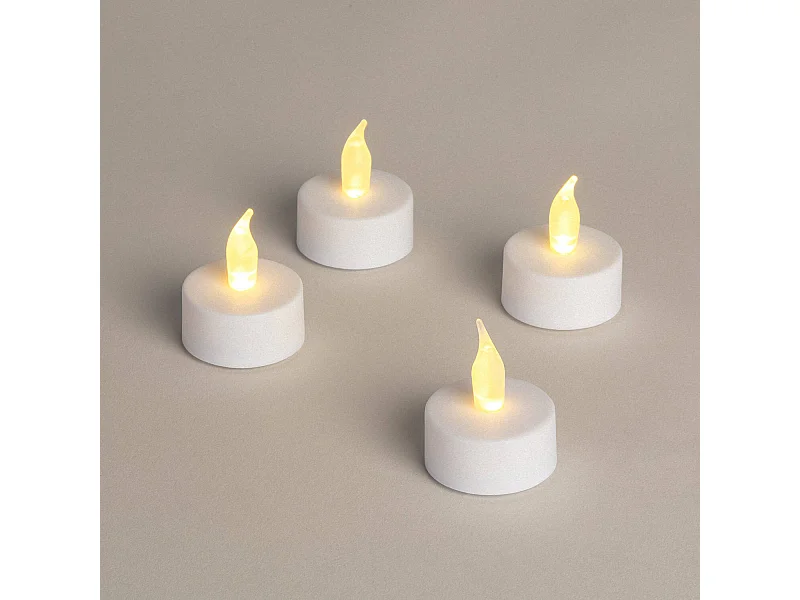 Pack 4 Velas LED Mini con Batería Hobley Blanco