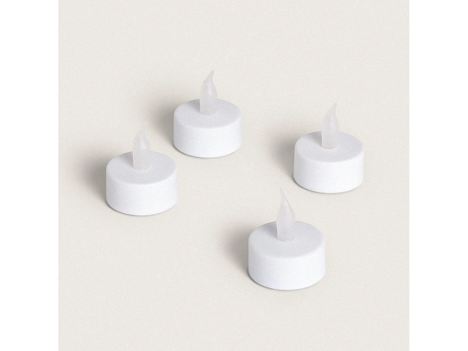 Pack 4 Velas LED Mini con Batería Heviz Blanco