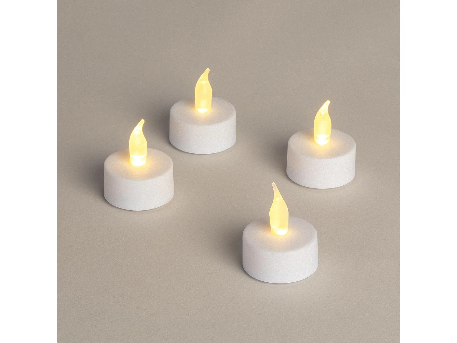 Pack 4 Velas LED Mini con Batería Heviz Blanco