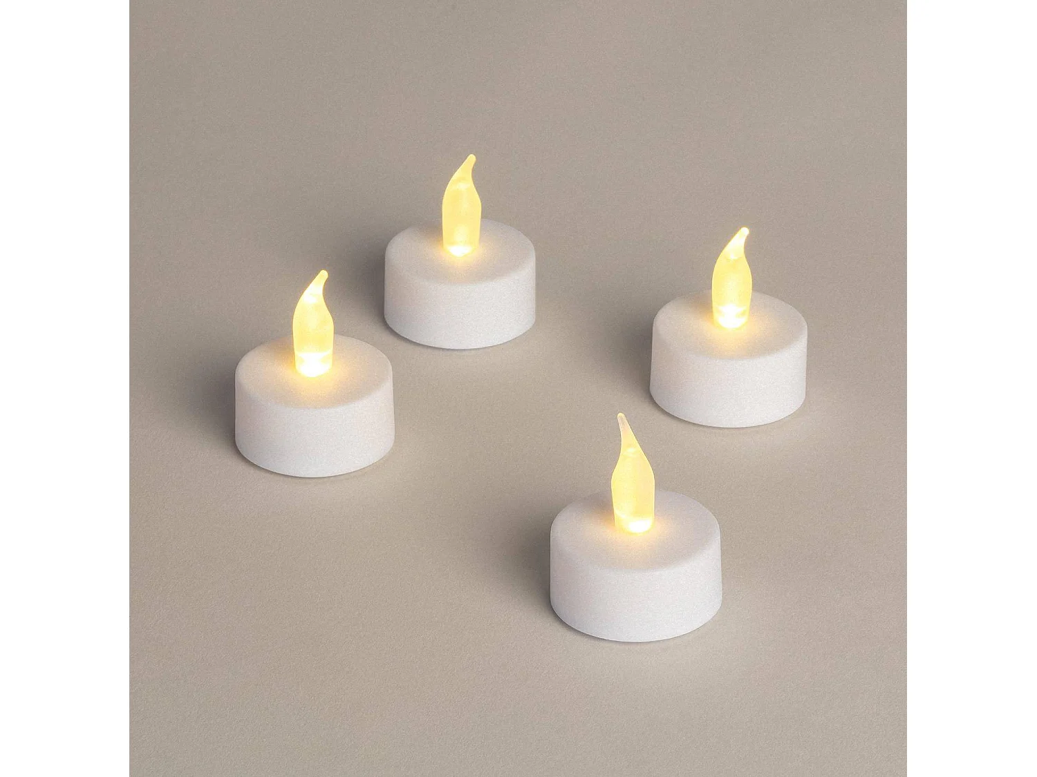 Pack 4 Velas LED Mini con Batería Heviz Blanco