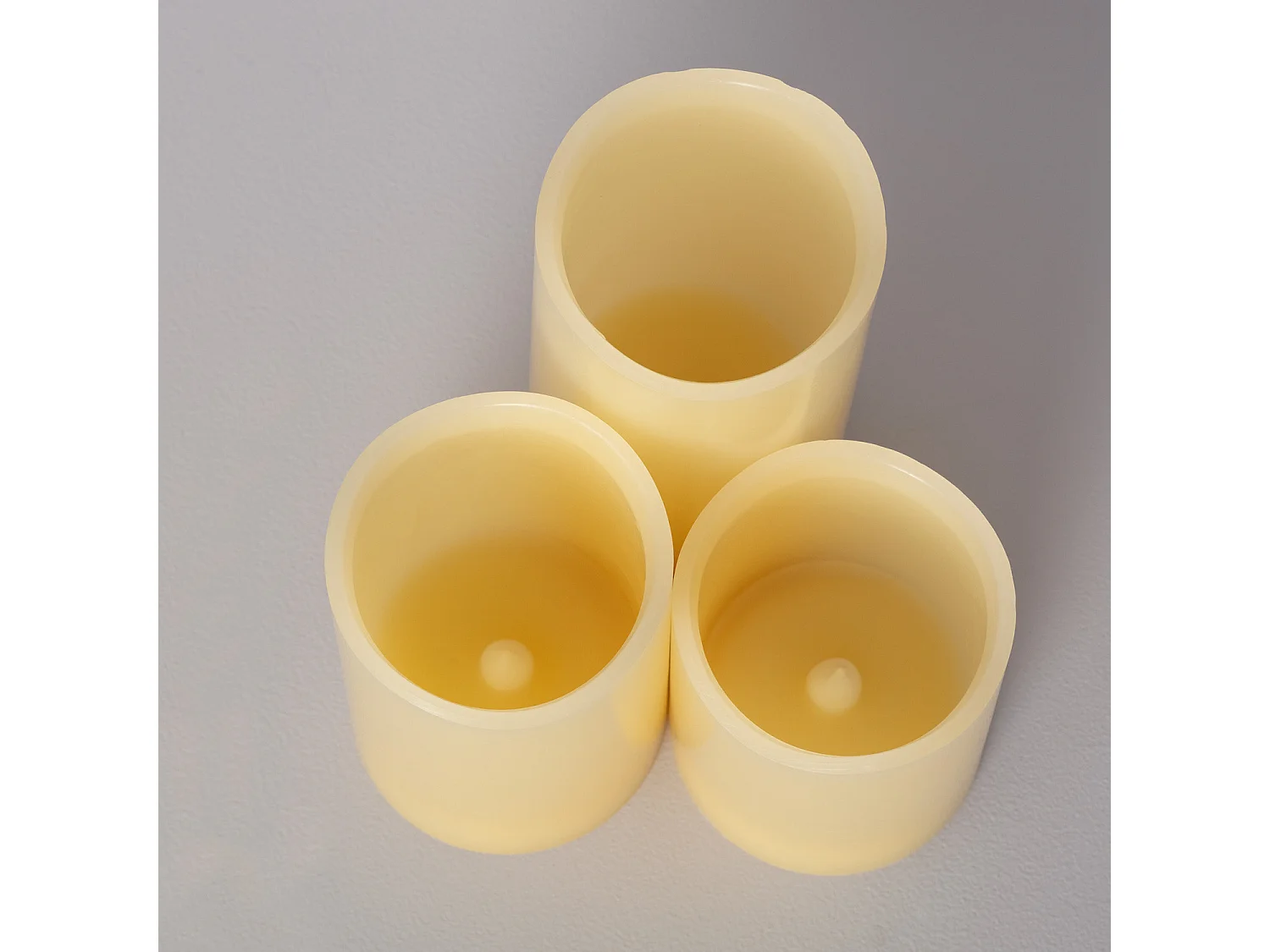 Pack 3 Candele LED Cera Naturale con Telecomando