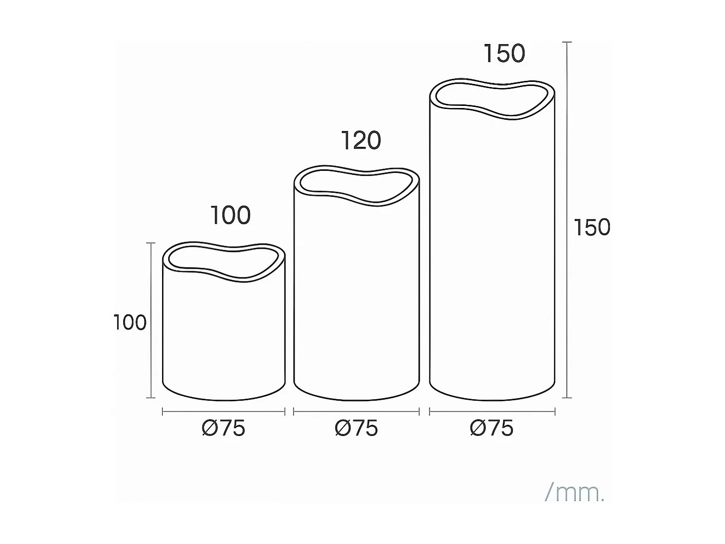 Pack de 3 Bougies LED Cire Naturelle avec Télécommande