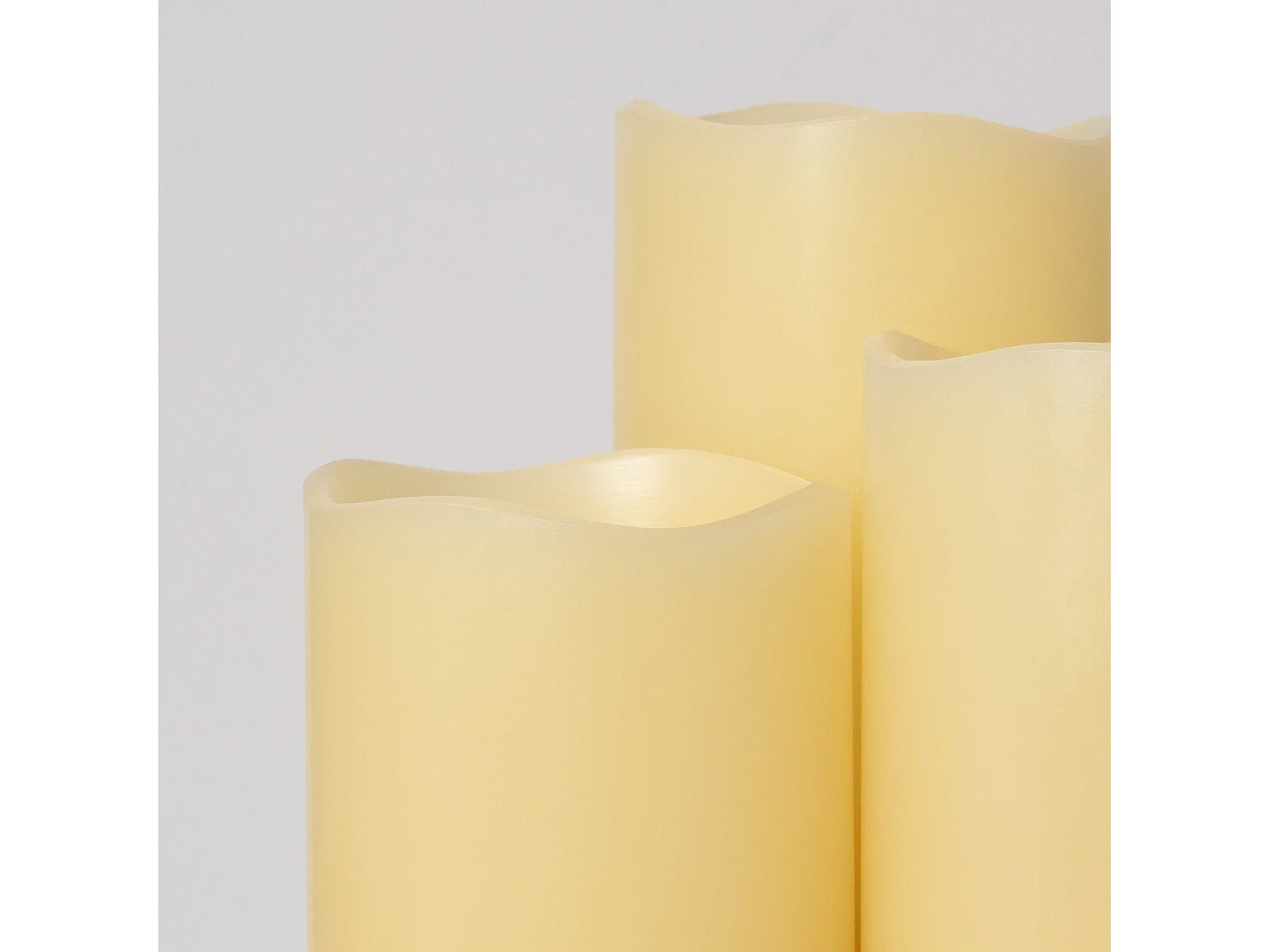 Pack 3 Candele LED Cera Naturale con Telecomando