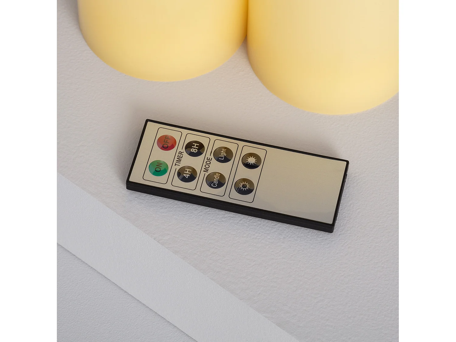 Pack 3 Candele LED Cera Naturale con Telecomando