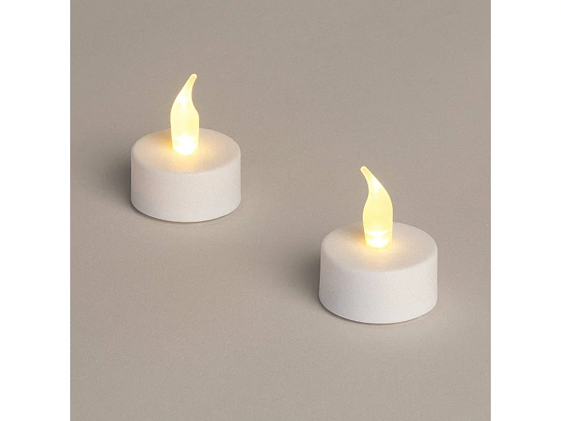 Pack 2 Velas LED Mini con Batería Hobley Blanco