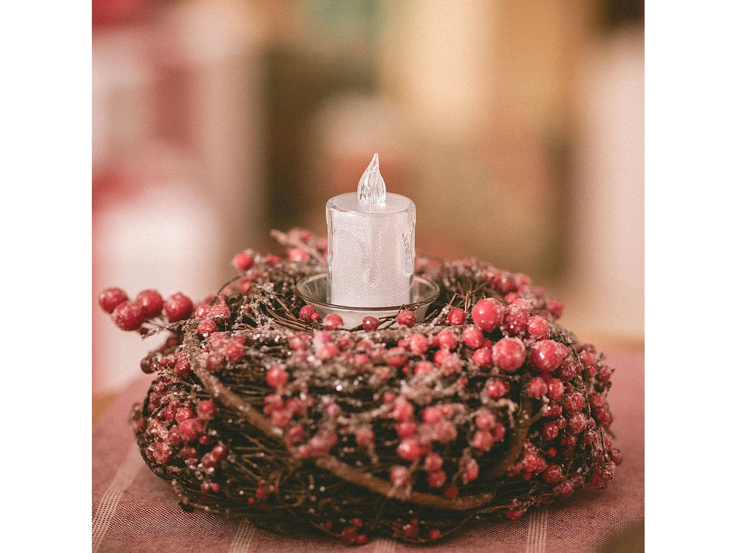 Candela LED a Pile 8 cm Bianco Caldo 2700K