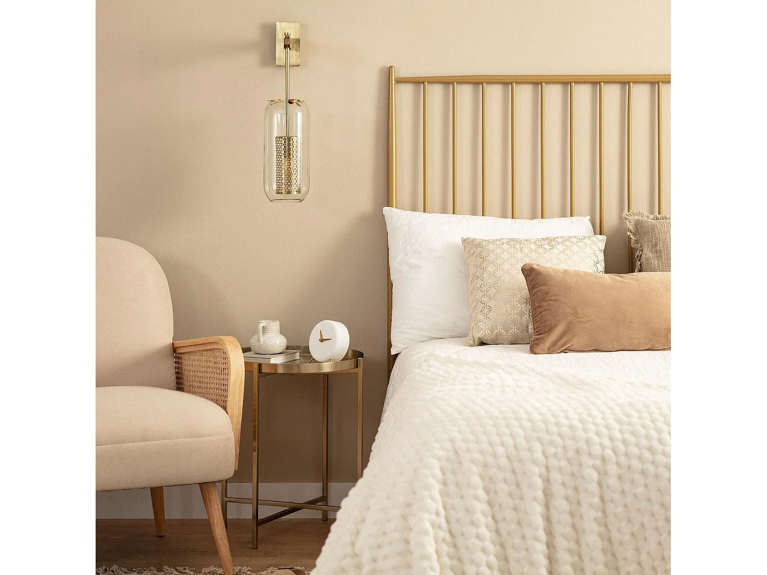 Lampada da Parete Metallo e Vetro Julieta Oro