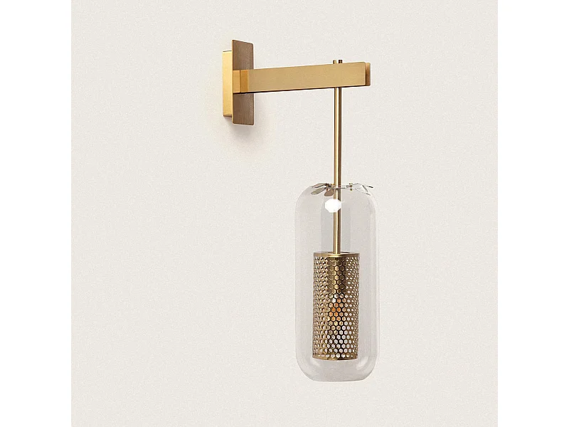 Lampe Murale Métal et Verre Julieta  Doré