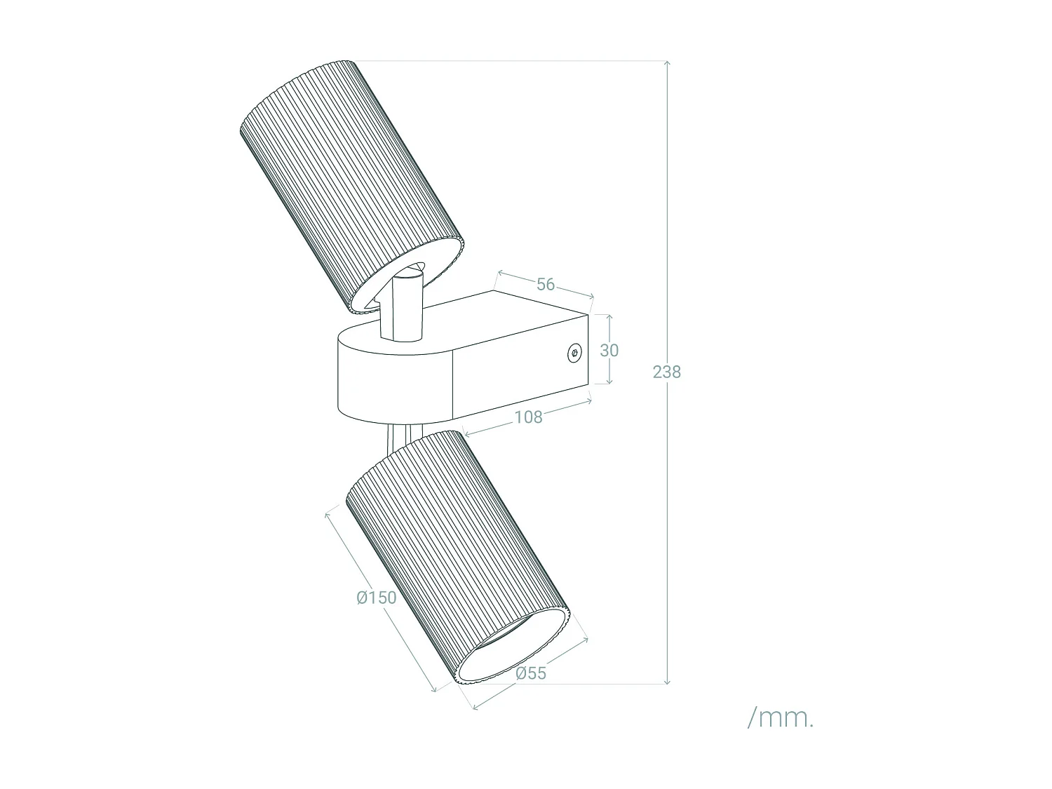 Applique Murale Orientable Aluminium Breixo 2 Spots Noir