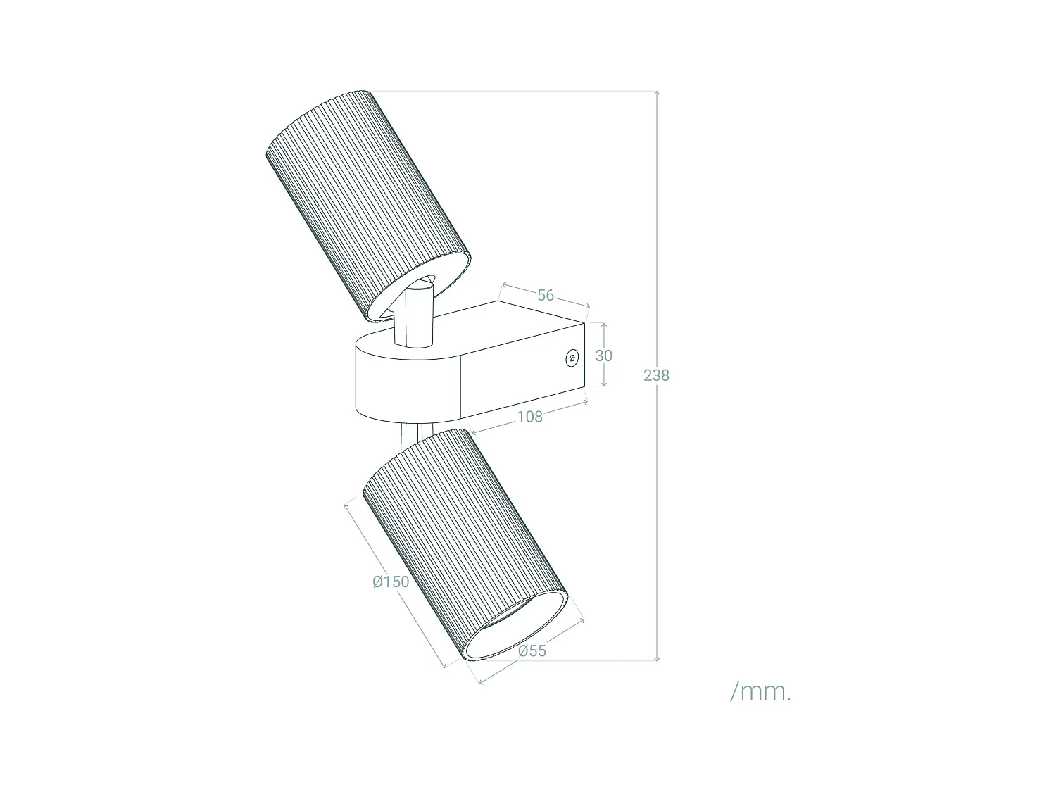 Applique Murale Orientable Aluminium Breixo 2 Spots Noir
