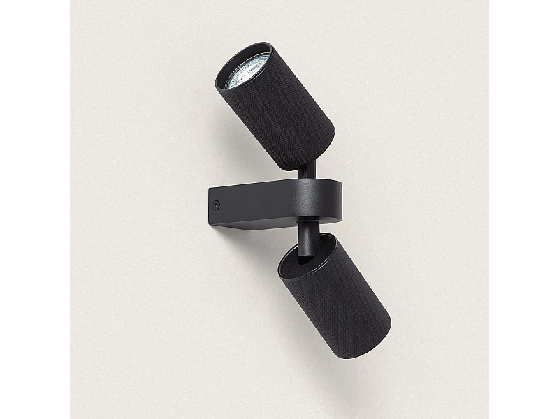 Applique Murale Orientable Aluminium Breixo 2 Spots Noir