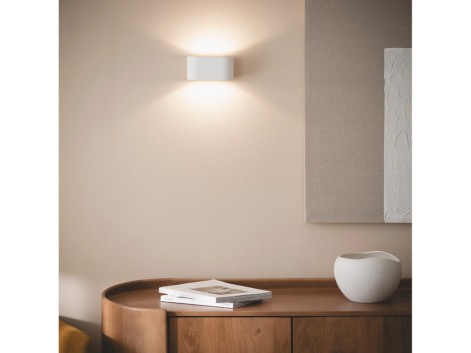 Applique Murale Plâtre Éclairage Double Face Merton Blanc