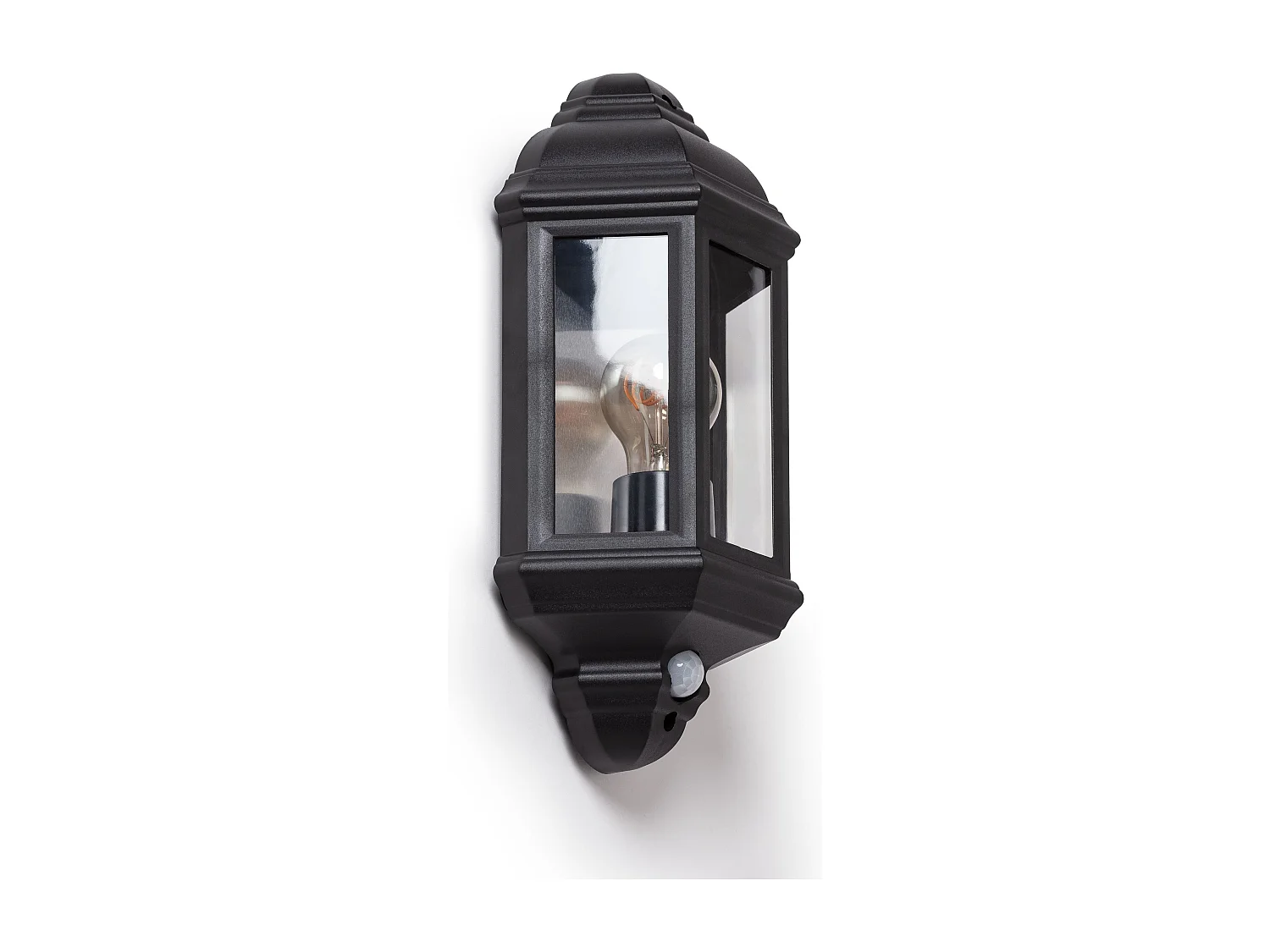 Applique da Parete Esterno PC con Sensore PIR Newquay Nero