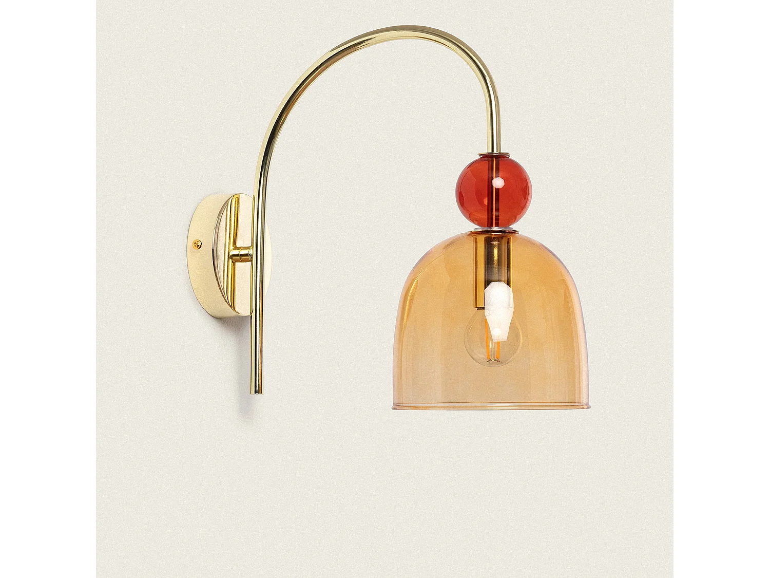 Lampe Murale Métal et Verre Baudelaire  Ambre