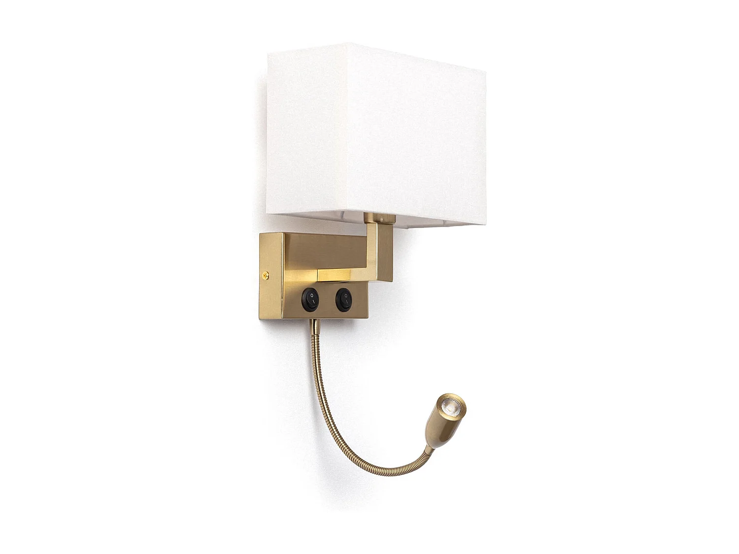 Lampada da parete LED da lettura in Metallo con Flexo Waldorf Ottone