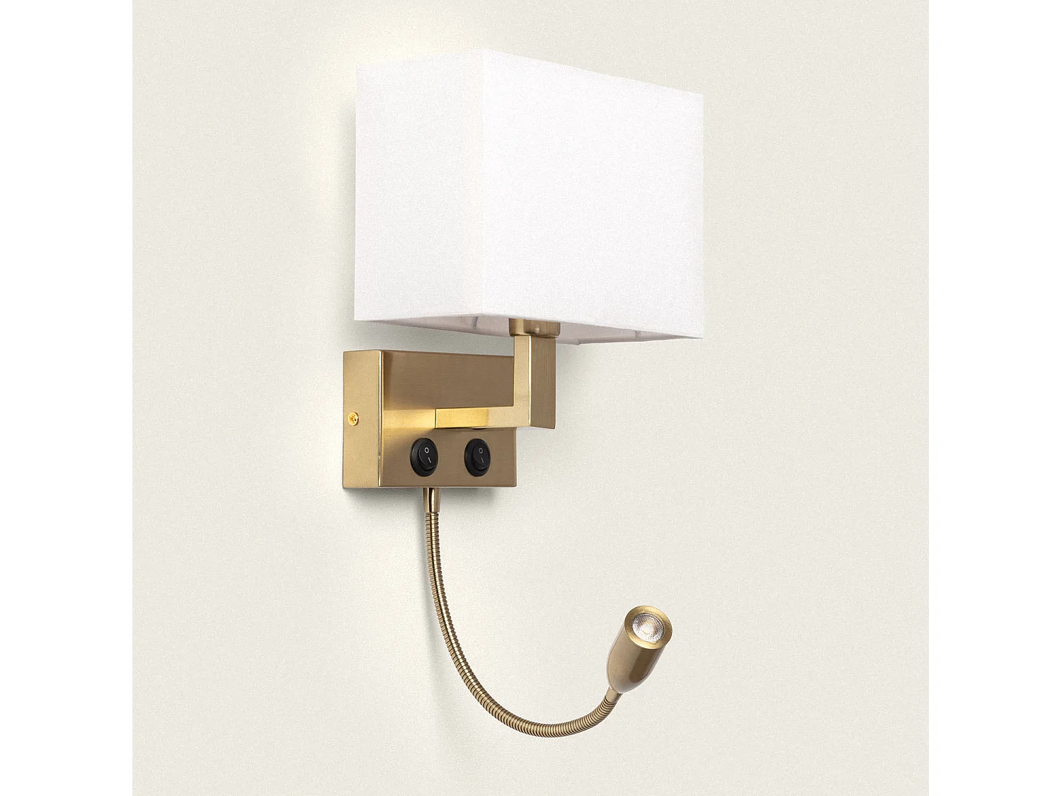 Lampada da parete LED da lettura in Metallo con Flexo Waldorf Ottone