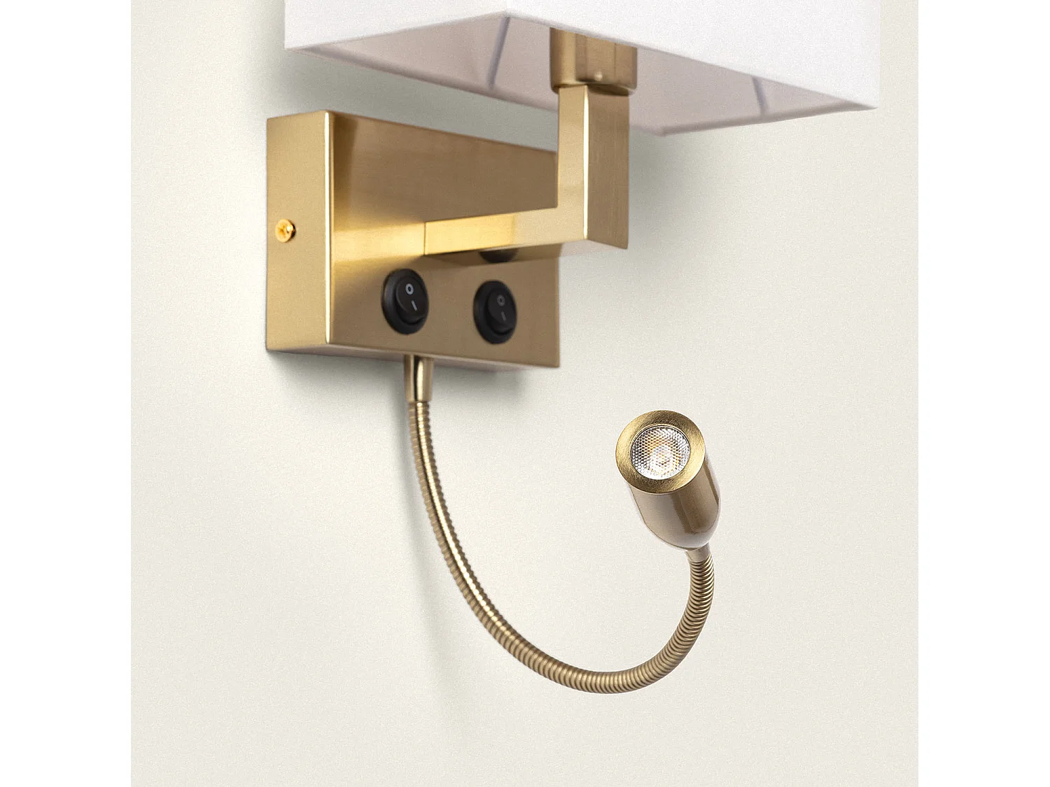 Lampada da parete LED da lettura in Metallo con Flexo Waldorf Ottone