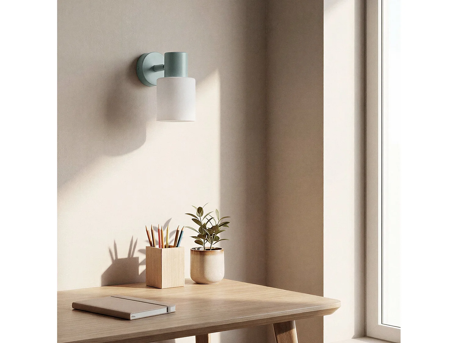 Applique Murale Orientable Métal et Verre Zion Vert Céladon