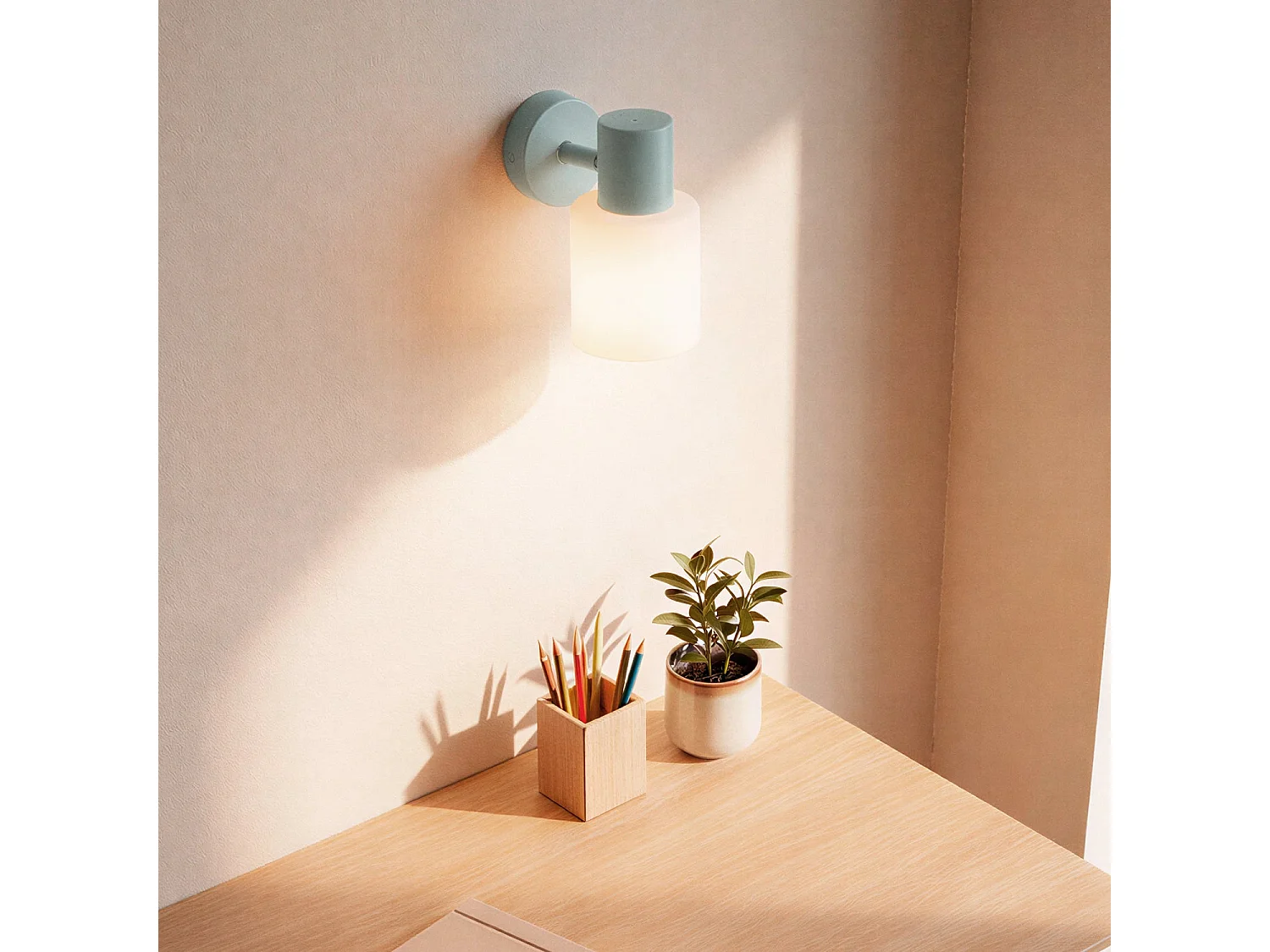 Applique Murale Orientable Métal et Verre Zion Vert Céladon