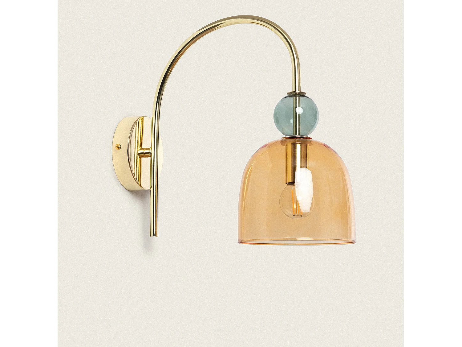 Lampe Murale Métal et Verre Baudelaire  Ambre / Vert