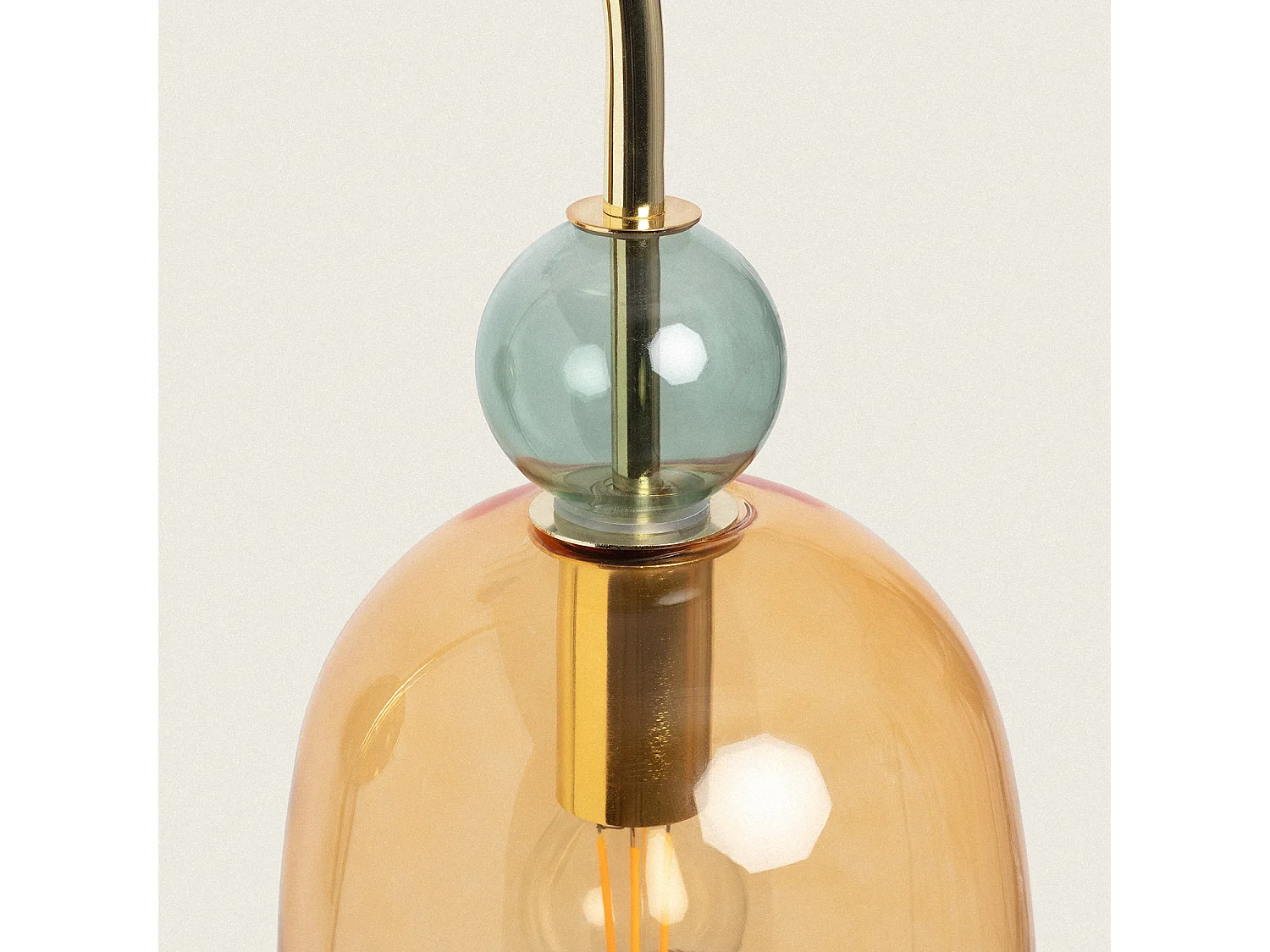 Lampe Murale Métal et Verre Baudelaire  Ambre / Vert