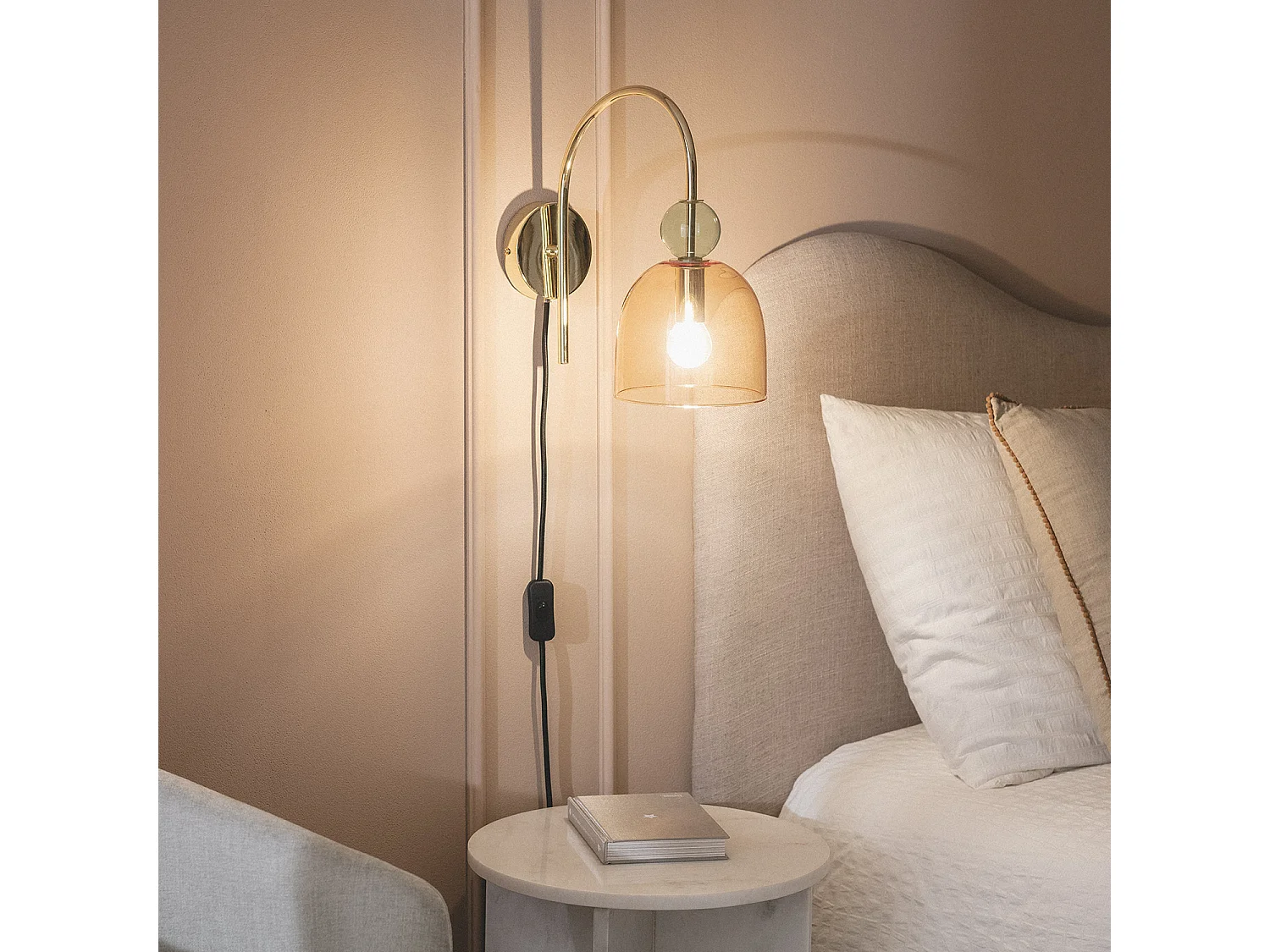 Lampe Murale Métal et Verre Baudelaire  Ambre / Vert