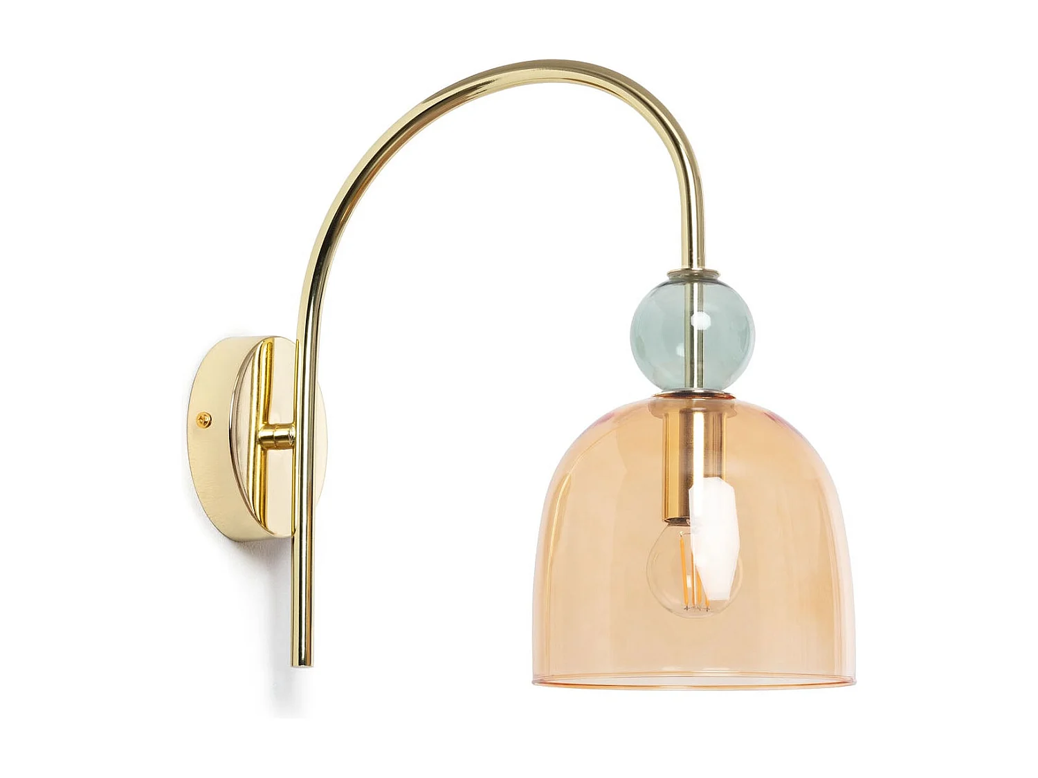 Lampe Murale Métal et Verre Baudelaire  Ambre / Vert