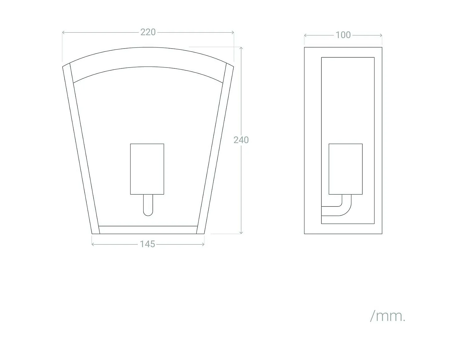 Applique da Parete per Esterni Acciaio Inox Zinnia Nero