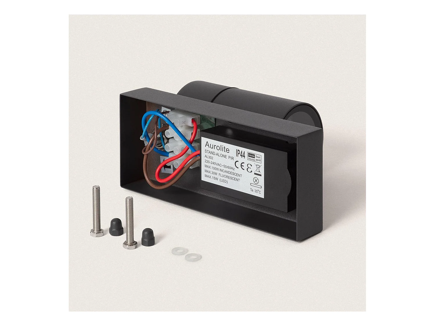 Aplique de Pared Exterior Acero Inoxidable con Sensor PIR Stone Antracita