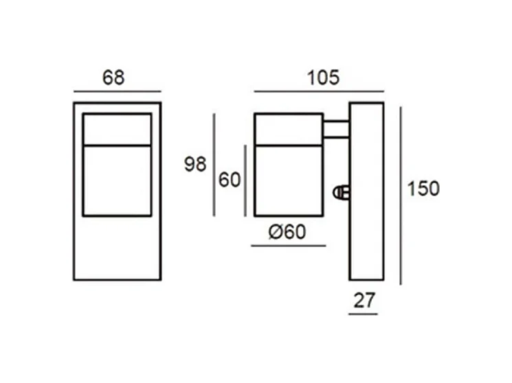 Aplique de Pared Exterior Acero Inoxidable con Sensor PIR Stone Antracita