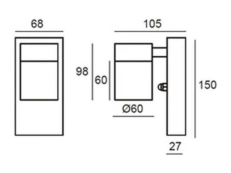 Applique Murale Extérieure Acier Inoxydable avec Capteur PIR Stone Anthracite