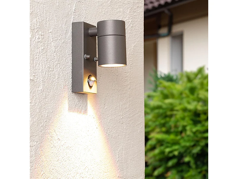 Applique Murale Extérieure Acier Inoxydable avec Capteur PIR Stone Anthracite