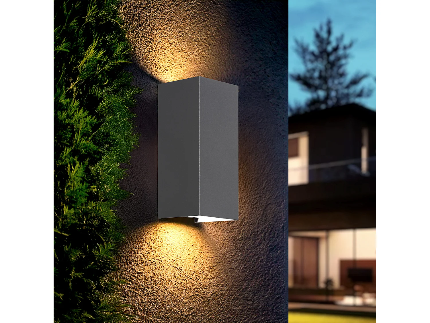 Applique da Parete per Esterno LED 10W Alluminio Doppia Luce CCT Selezionabile Oscilum Square Antracite