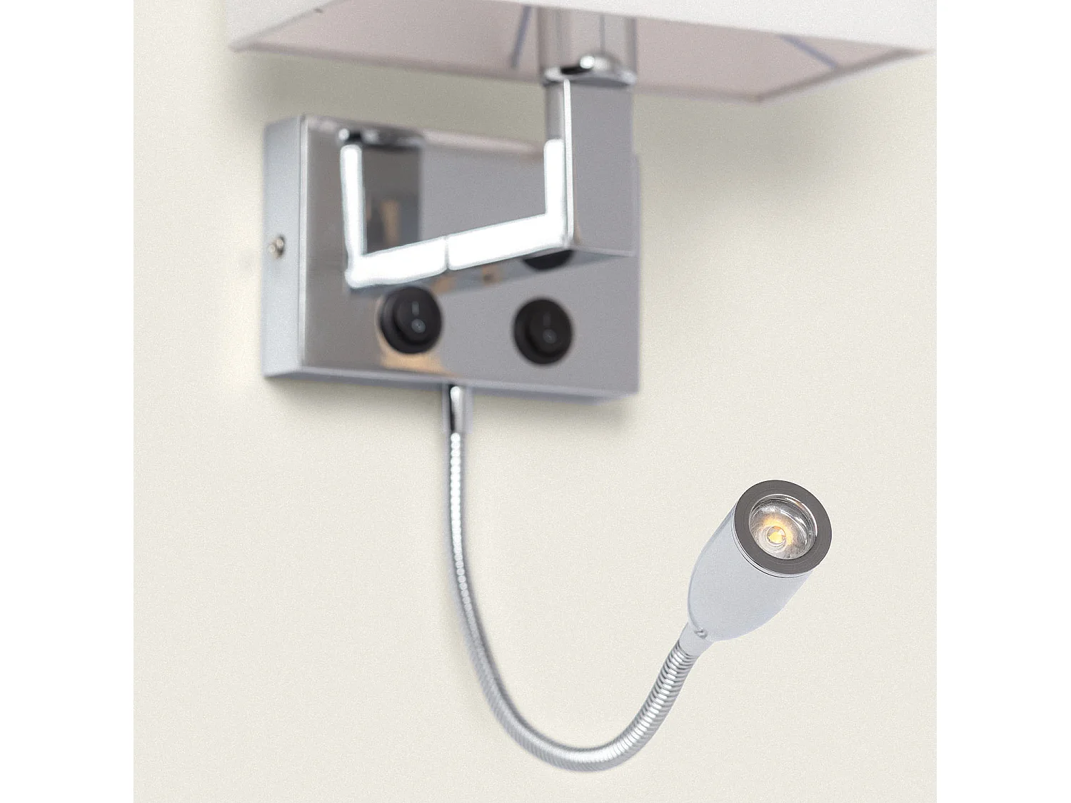 Applique Murale Métal  avec Flex LED de Lecture Waldorf  Argent