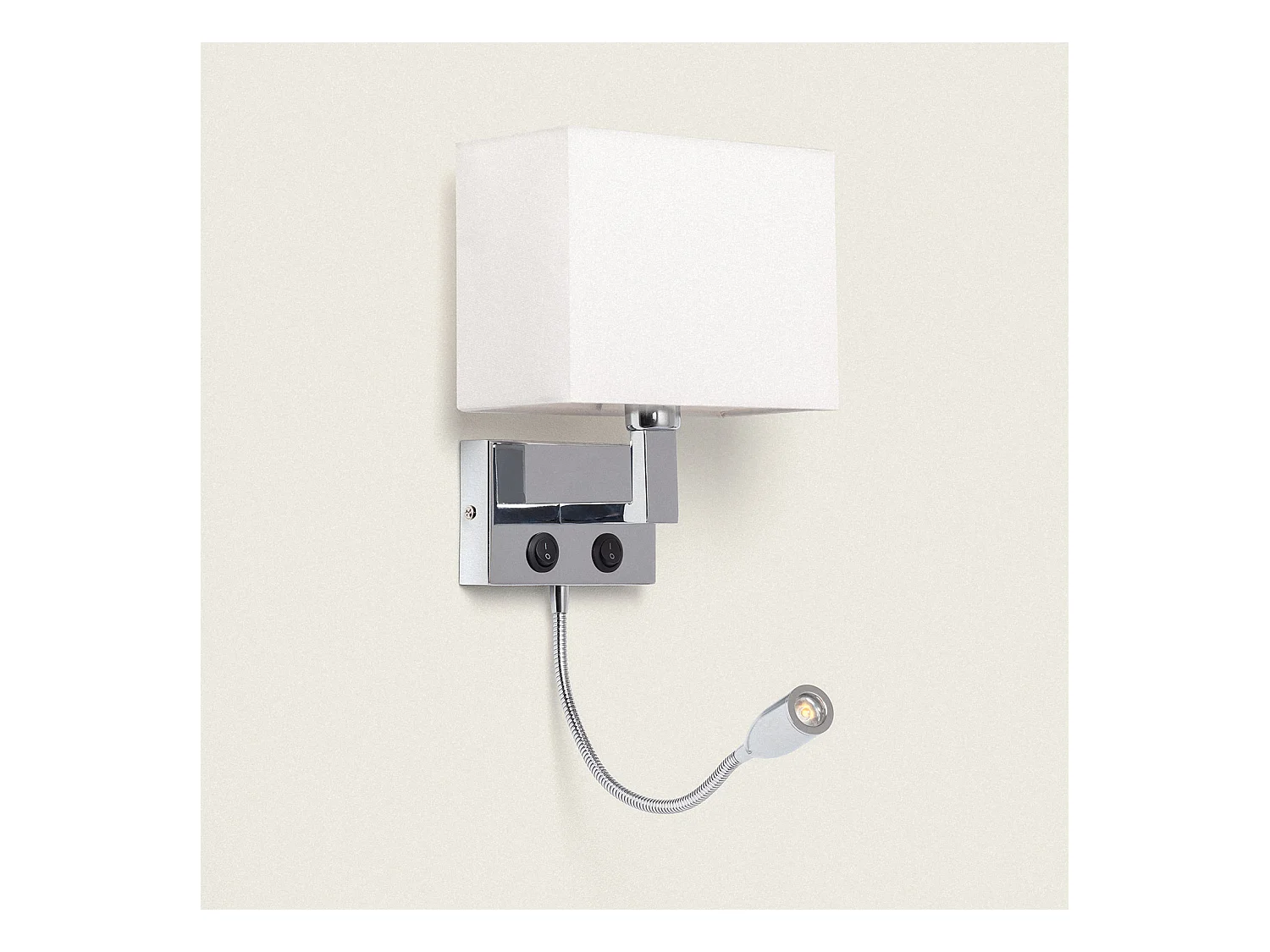 Applique Murale Métal  avec Flex LED de Lecture Waldorf  Argent
