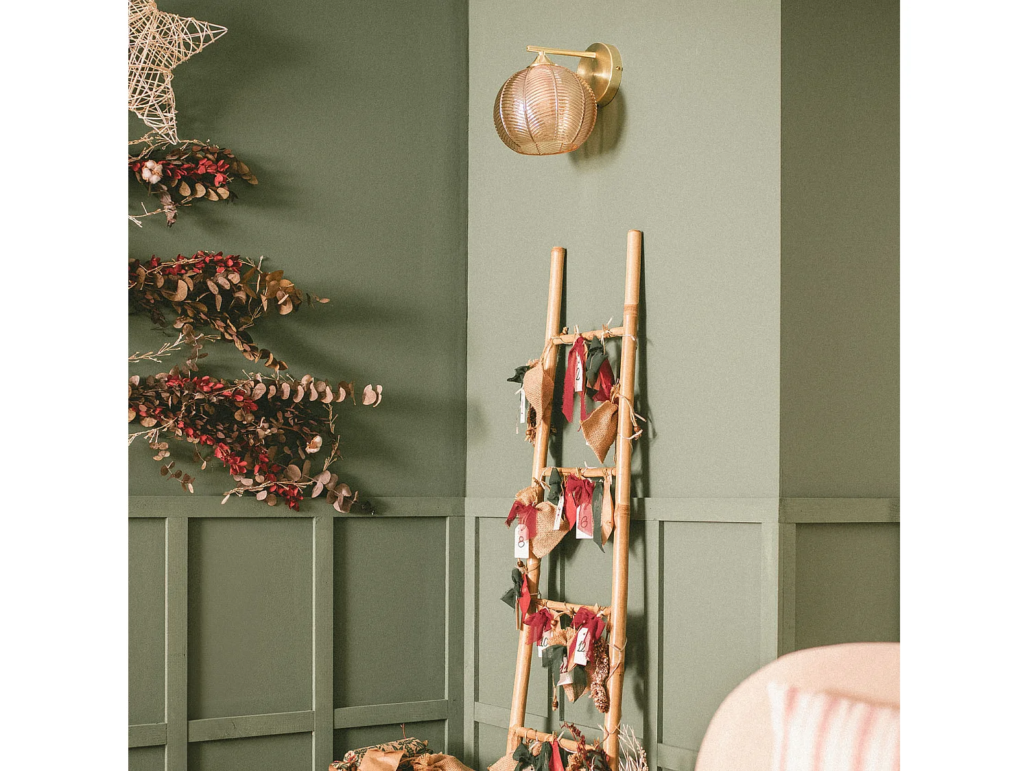 Lampe Murale Métal et Verre Klimt Ambre