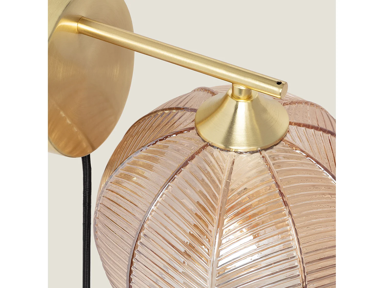 Lampe Murale Métal et Verre Klimt Ambre