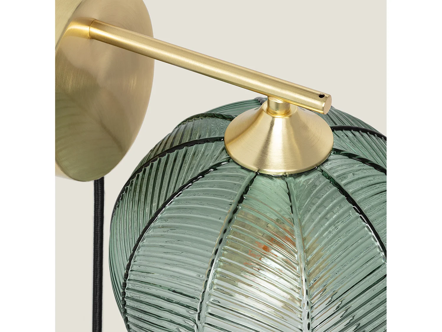 Lampe Murale Métal et Verre Klimt Ambre