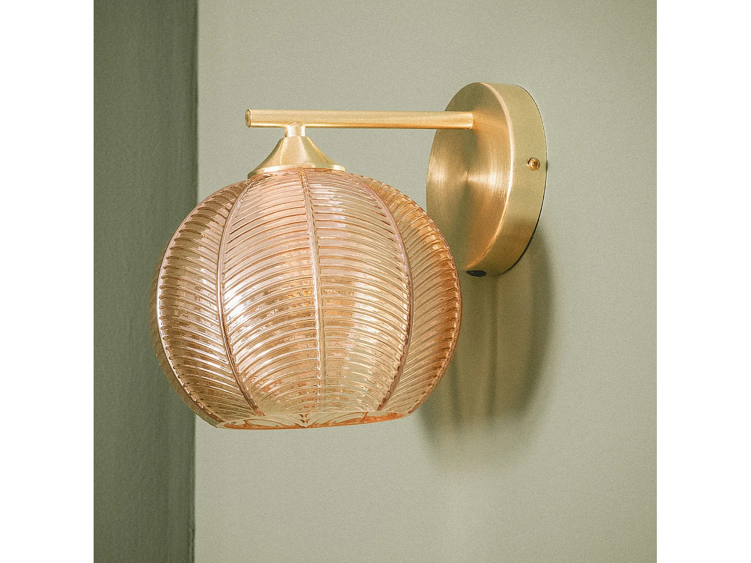 Lampe Murale Métal et Verre Klimt Ambre