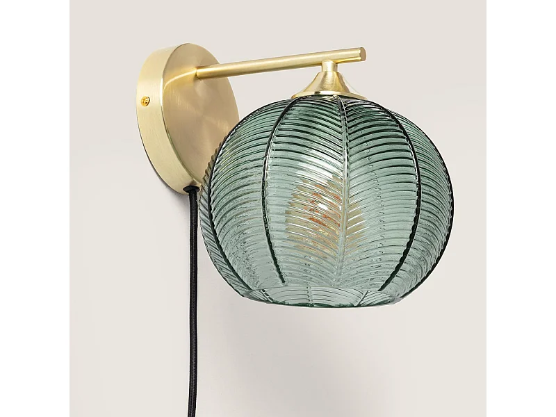 Lampe Murale Métal et Verre Klimt Ambre