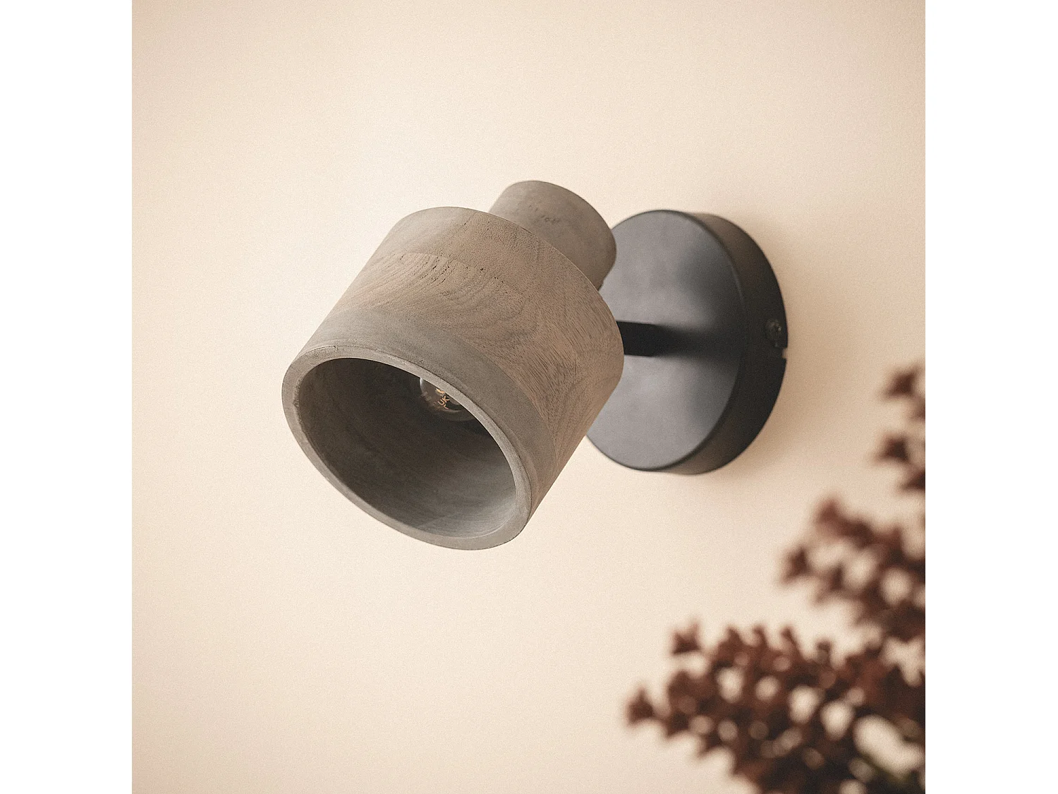 Applique Murale Bois Elba ILUZZIA Gris