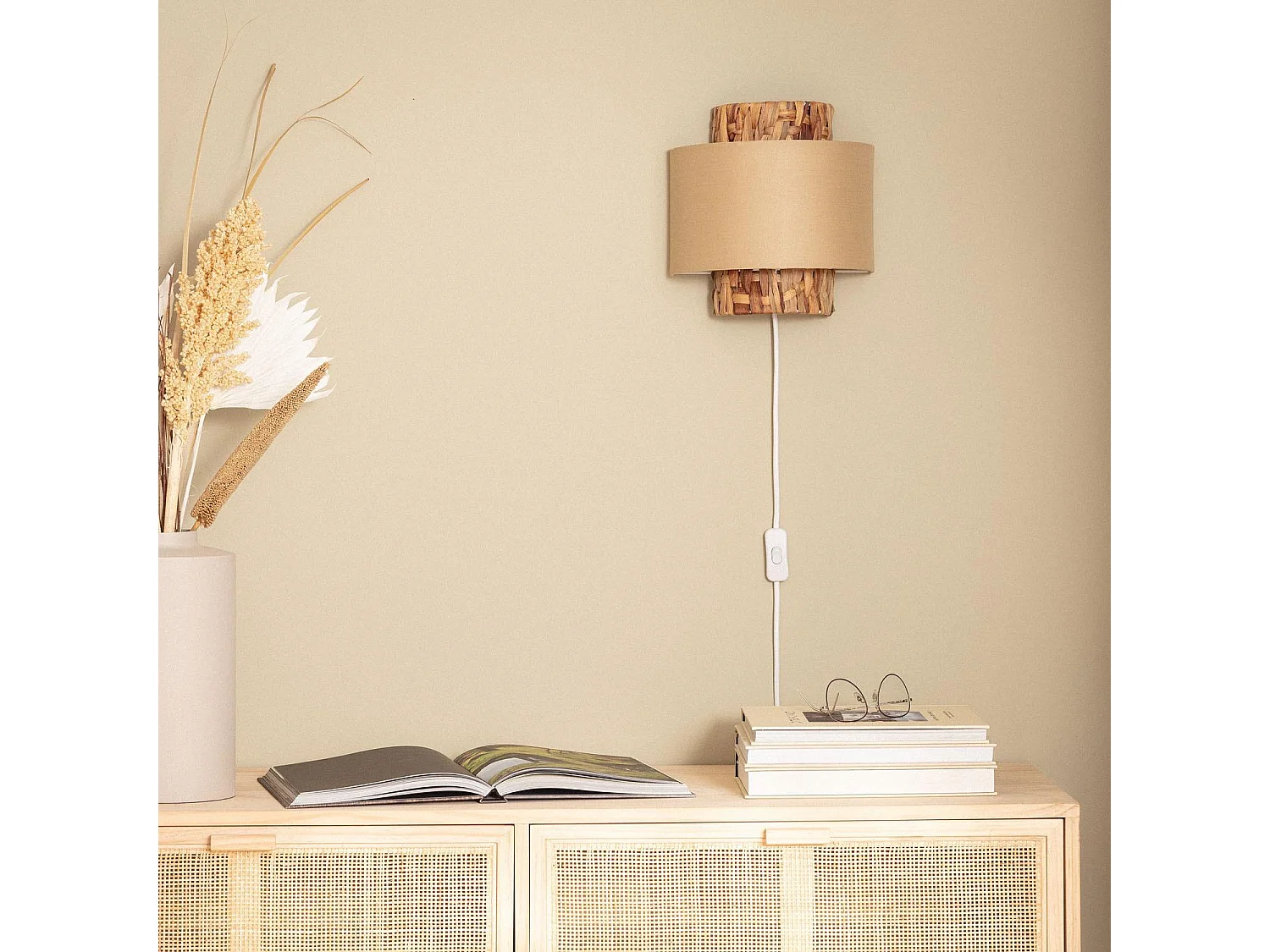 Applique da Parete Fibre Naturali Orleans Beige