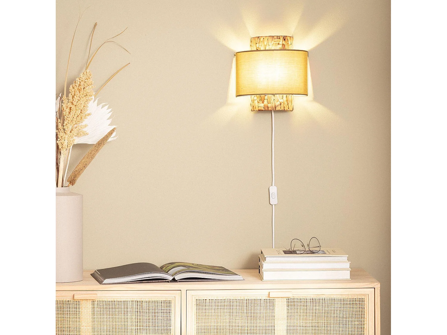 Applique Murale Fibres Naturelles Orléans Beige